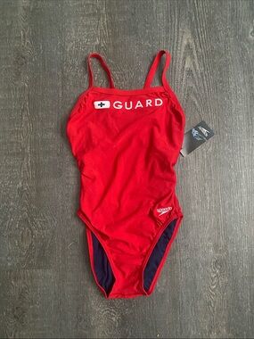 Speedo Red Lifeguard One-Piece Swimsuit